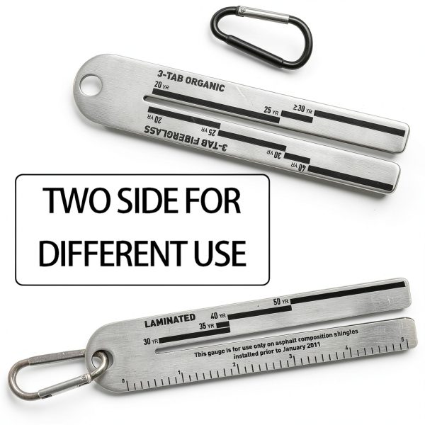 Dicunoy Shingle Thickness Gauge 5-Inch Ruler Stainless Steel 2-Piece-5