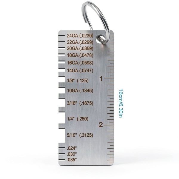 DBS Stainless Steel Metal Thickness Gauge with Keychain Model-2