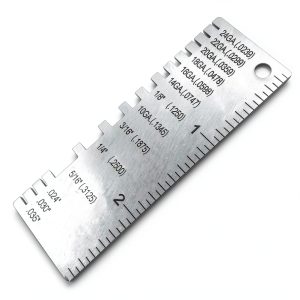 JENSWILL Metal Thickness Gauge Keychain Pocket Tool Stainless Steel-0