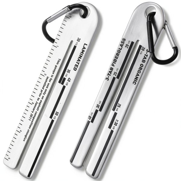 Dicunoy Shingle Thickness Gauge 5-Inch Ruler Stainless Steel 2-Piece-0