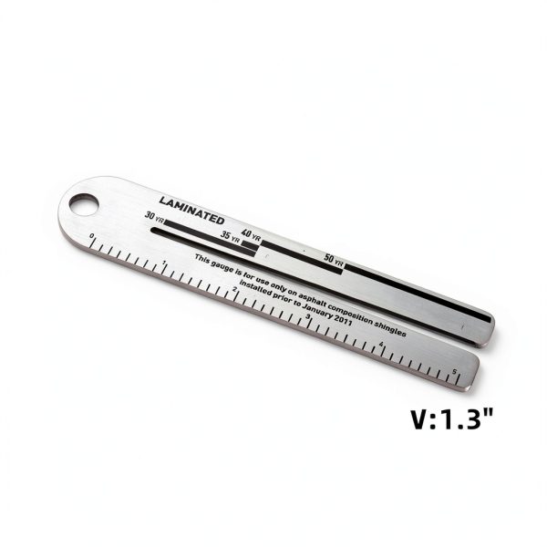 Dicunoy Shingle Thickness Gauge 5-Inch Ruler Stainless Steel 2-Piece-2