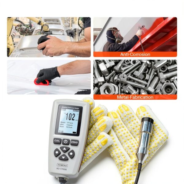 YOWEXA Thickness Gauge EC-770SE-B 0‑2000 µm Magnetic Eddy Ruby Probe-6