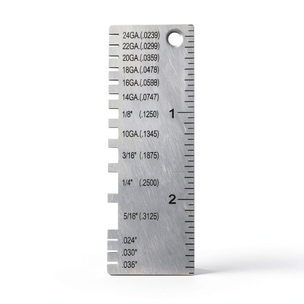 JENSWILL Metal Thickness Gauge Keychain Pocket Tool Stainless Steel-2