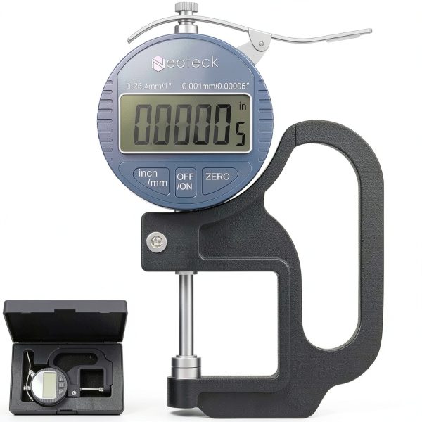 Neoteck TL338 Digital Thickness Gauge Silver‑Grey 0‑1 Inch-0