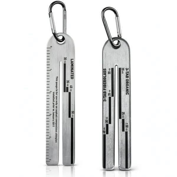 Dicunoy Shingle Thickness Gauge 5-Inch Ruler Stainless Steel 2-Piece-1