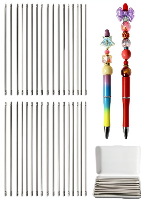 DASTTUIS Stainless Steel Beadable Pen Extender Rods 4.6 Inch, 50 Count-0