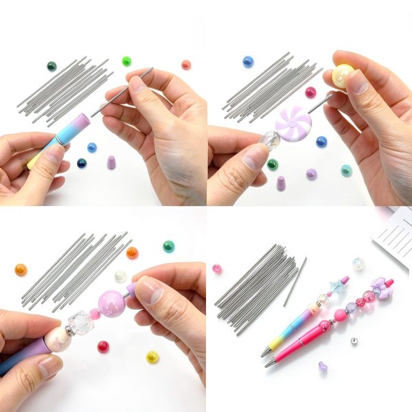 DASTTUIS Stainless Steel Beadable Pen Extender Rods 4.6 Inch, 50 Count-2