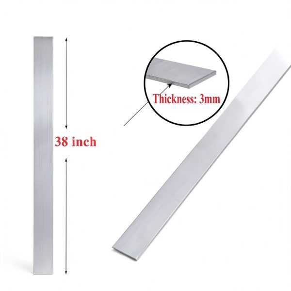 JUYO VONSAN 304 Stainless Steel Flat Bar 3 Piece Set 38" x 1.5" x-1